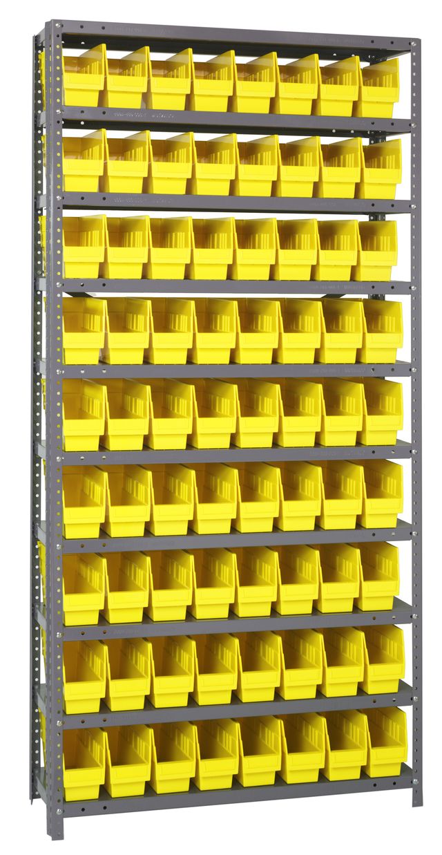 75" High - Large Bin Shelf System w/ 10 Shelves