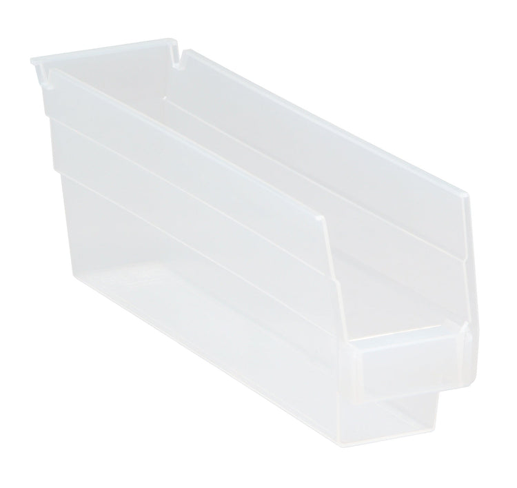 Quantum Clear-View Economy 4" Shelf Bins – QSB100CL to QSB105CL – Case Pack – 11-5/8" x 2-3/4" x 4" – QSB100CL – Clear