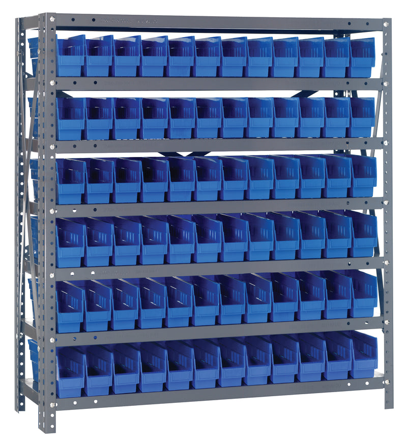 39" High - Economy Shelf Bin System w/ 7 Shelves