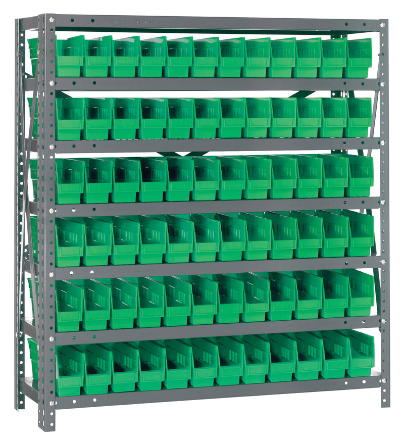 39" High - Economy Shelf Bin System w/ 7 Shelves