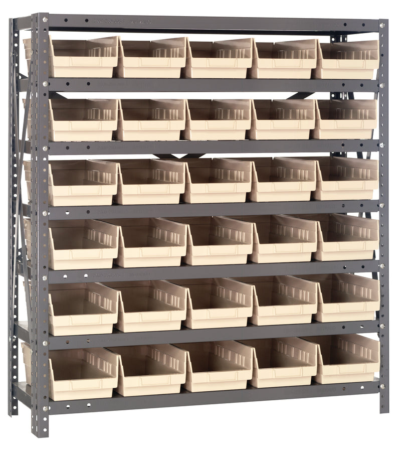 39" High - Economy Shelf Bin System w/ 7 Shelves