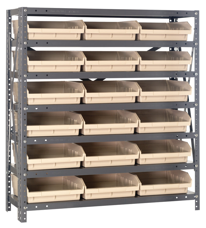 39" High - Economy Shelf Bin System w/ 7 Shelves