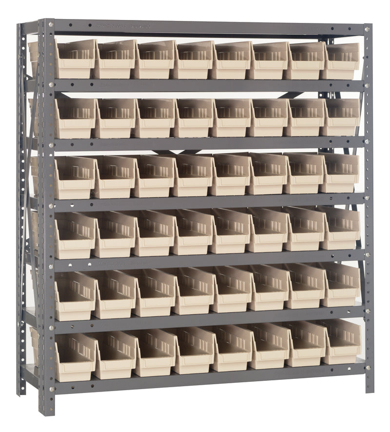 39" High - Economy Shelf Bin System w/ 7 Shelves