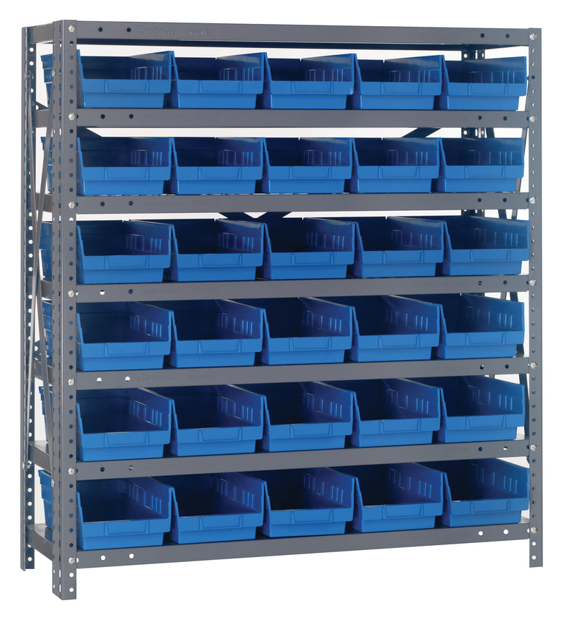39" High - Economy Shelf Bin System w/ 7 Shelves