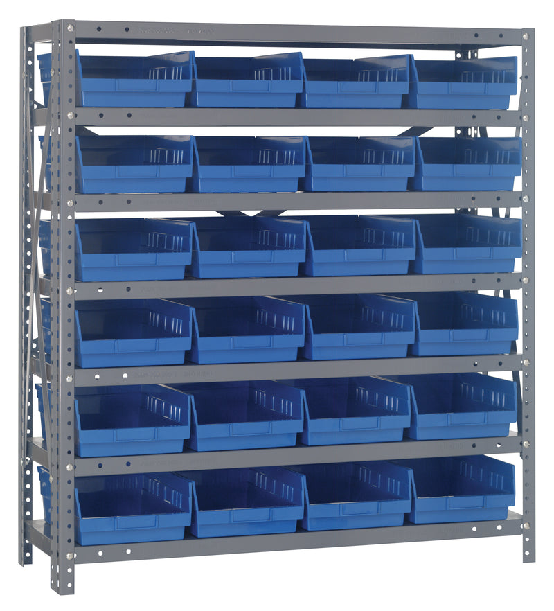 39" High - Economy Shelf Bin System w/ 7 Shelves