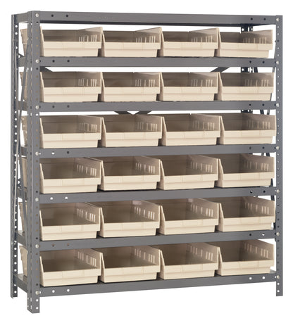 39" High - Economy Shelf Bin System w/ 7 Shelves