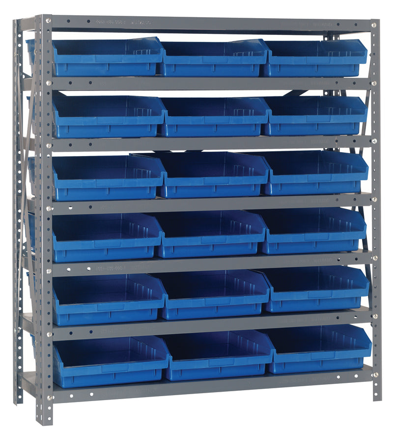 39" High - Economy Shelf Bin System w/ 7 Shelves