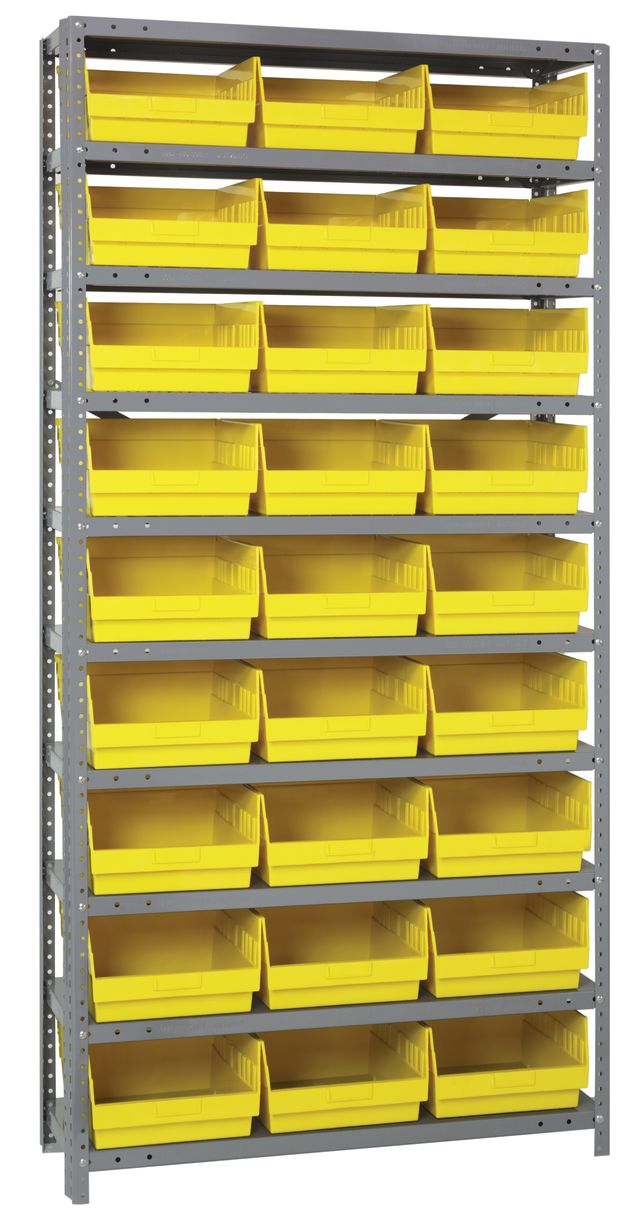 75" High - Large Bin Shelf System w/ 10 Shelves
