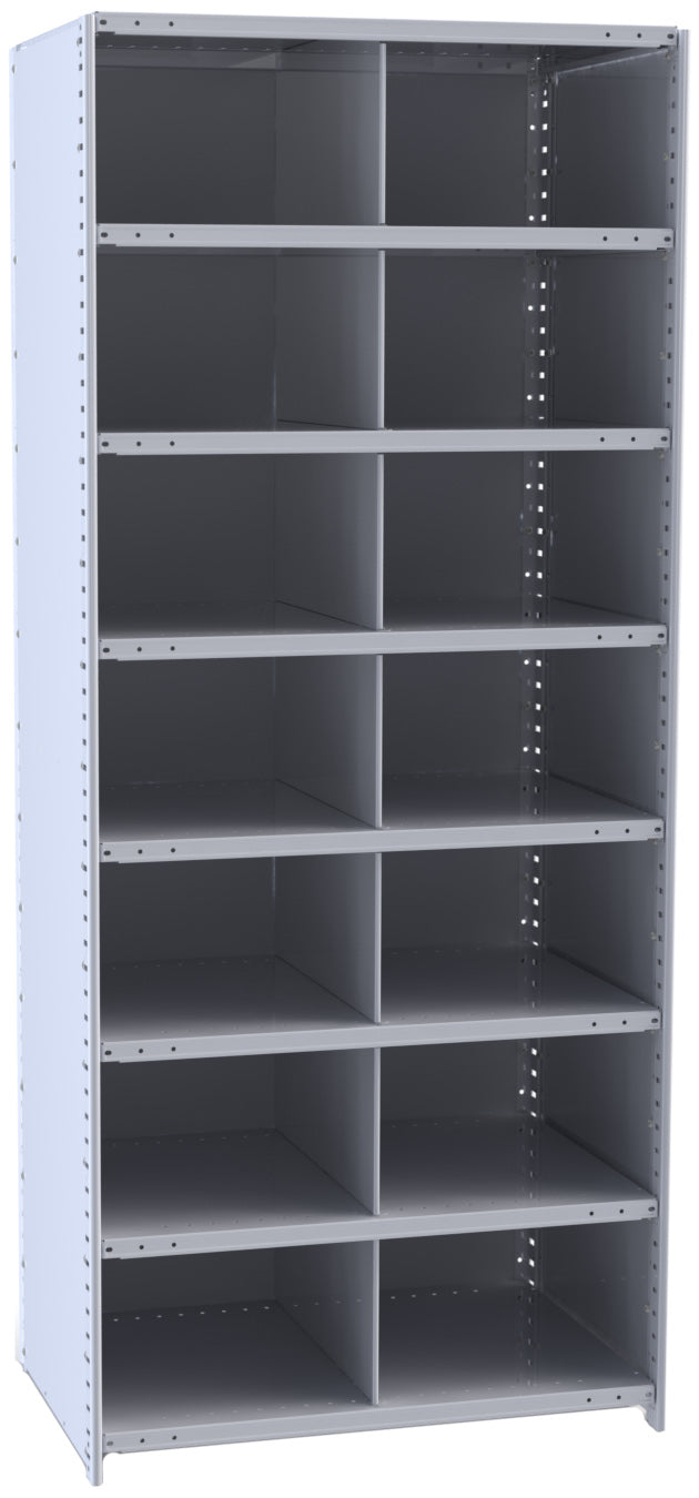 Metal Bin Shelving – Starter Unit, 36"W x 12"D x 87"H