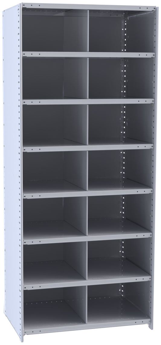 Metal Bin Shelving – Starter Unit, 36"W x 12"D x 87"H