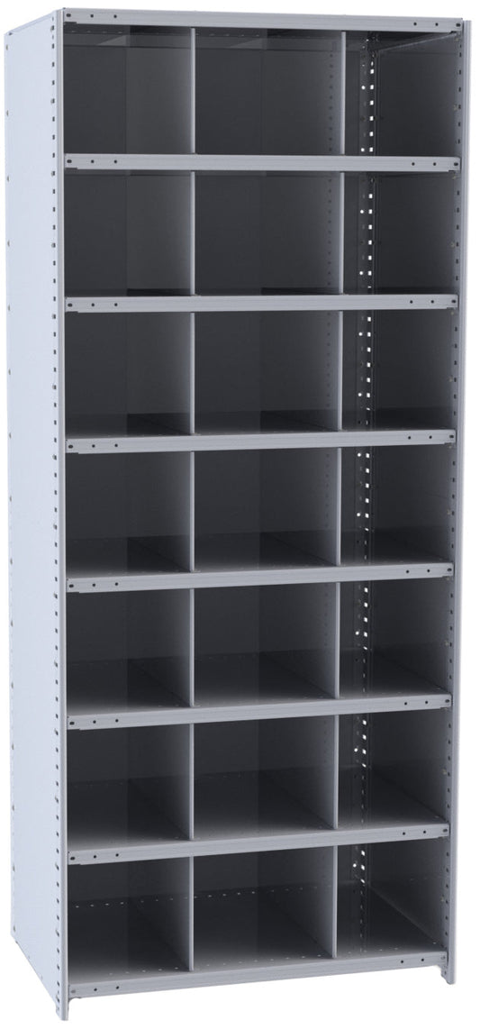 Metal Bin Shelving – Starter Unit, 36"W x 18"D x 87"H
