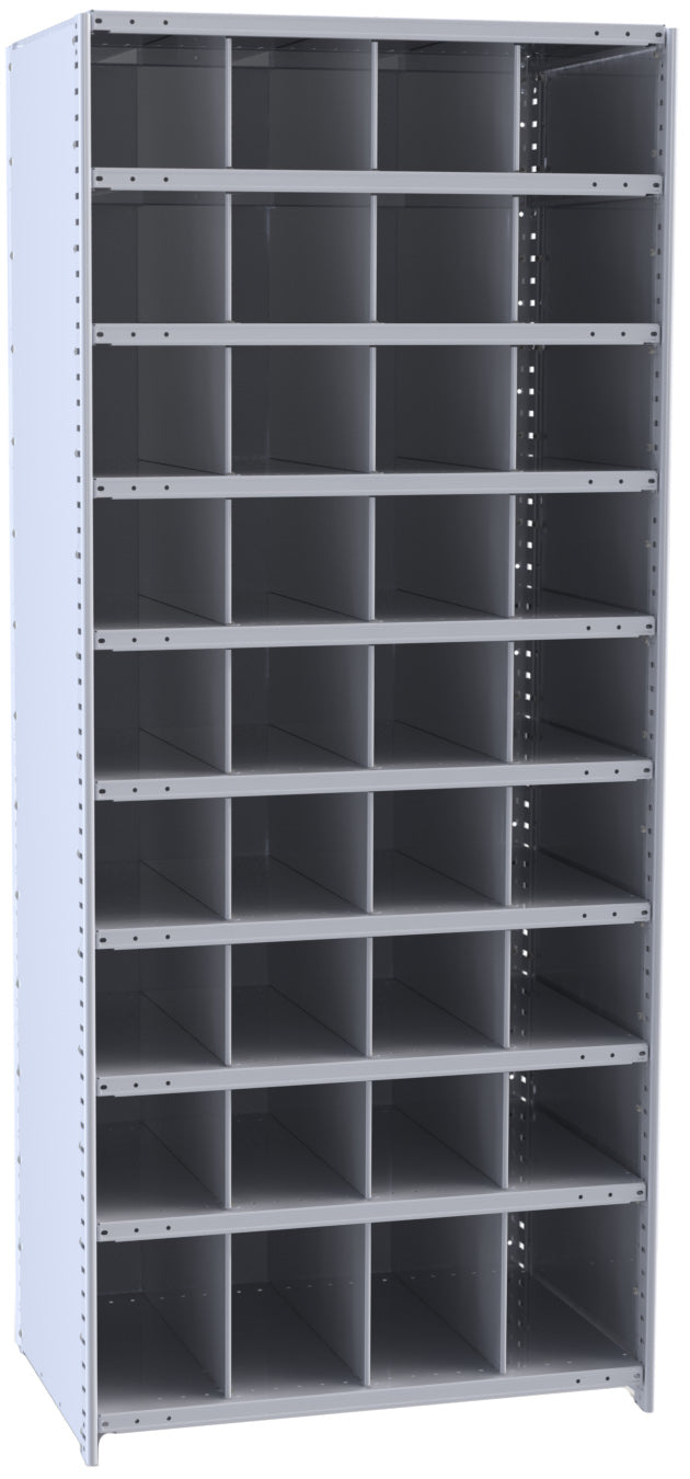 Metal Bin Shelving – Starter Unit, 36"W x 18"D x 87"H