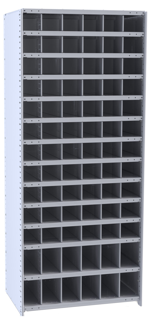 Metal Bin Shelving – Starter Unit, 36"W x 12"D x 87"H