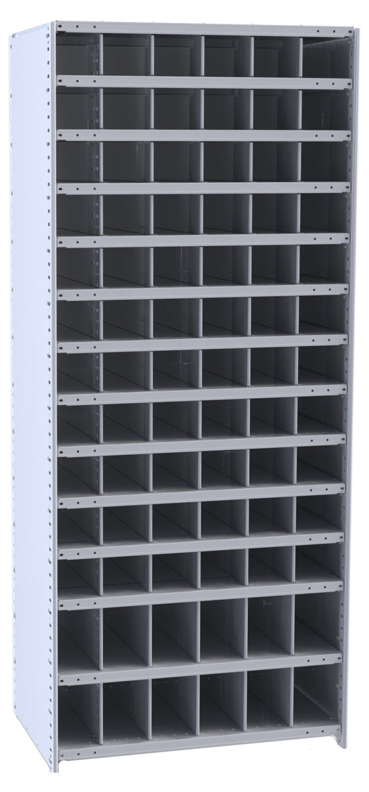 Metal Bin Shelving – Starter Unit, 36"W x 12"D x 87"H