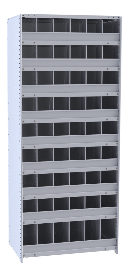 Metal Bin Shelving – Starter Unit, 36"W x 12"D x 87"H