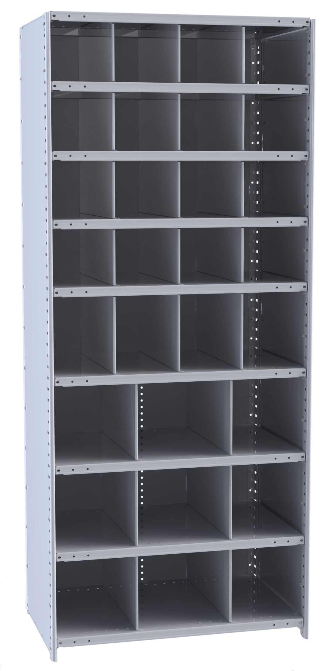 Metal Bin Shelving – Starter Unit, 36"W x 12"D x 87"H