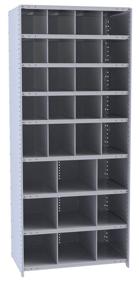 Metal Bin Shelving – Starter Unit, 36"W x 12"D x 87"H