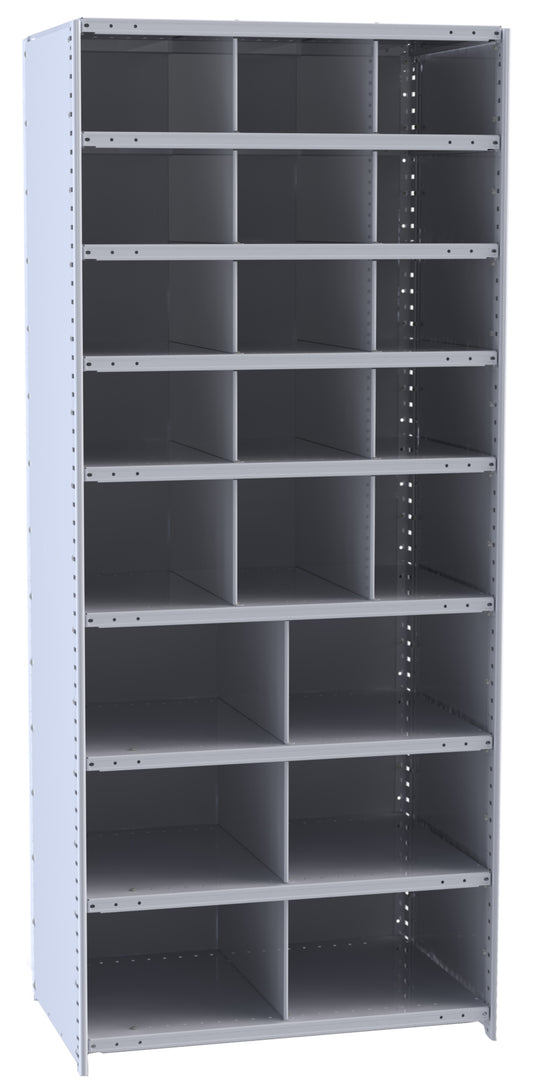 Metal Bin Shelving – Starter Unit, 36"W x 12"D x 87"H