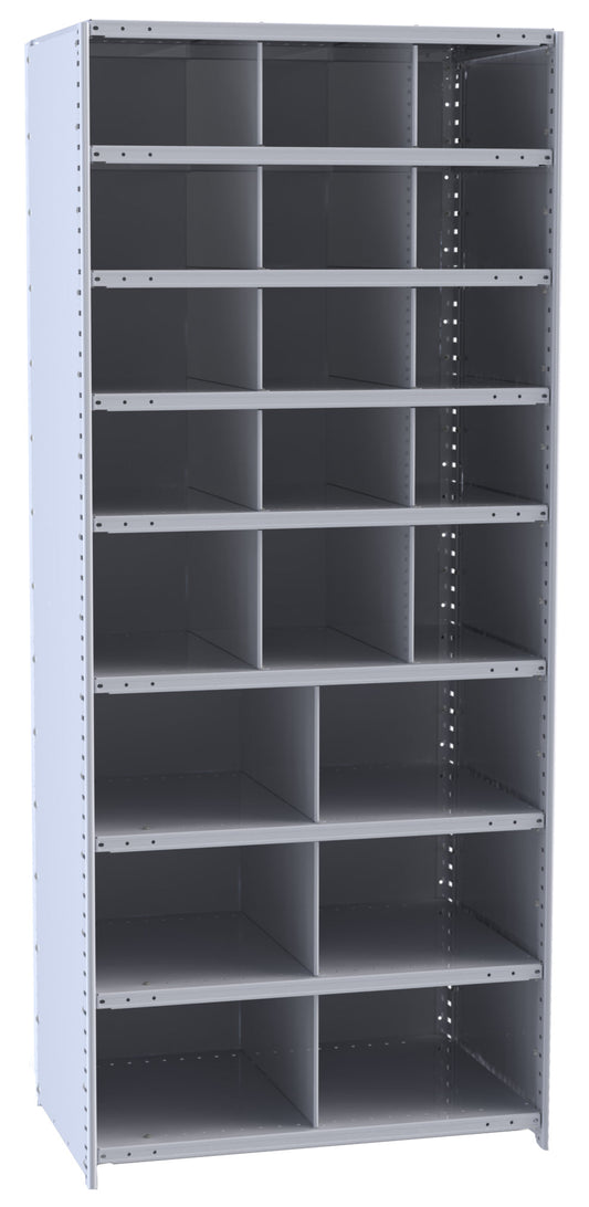 Metal Bin Shelving – Starter Unit, 36"W x 18"D x 87"H