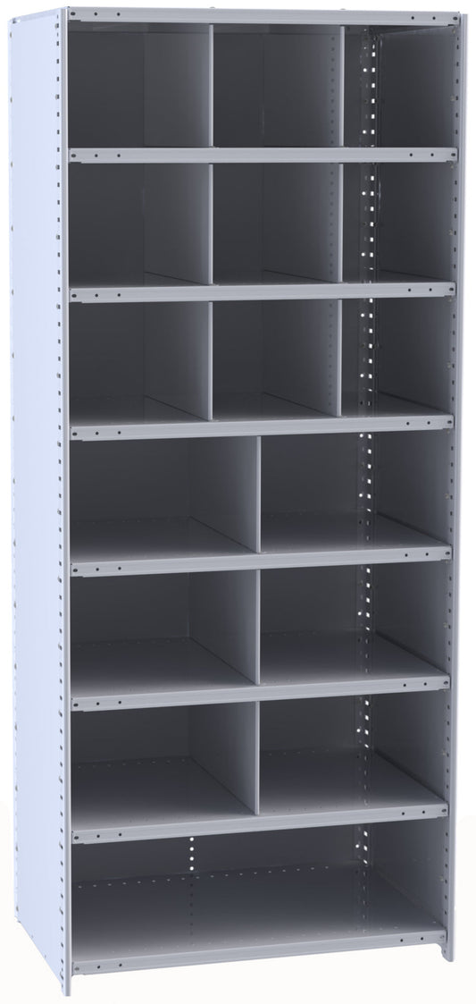Metal Bin Shelving – Starter Unit, 36"W x 18"D x 87"H