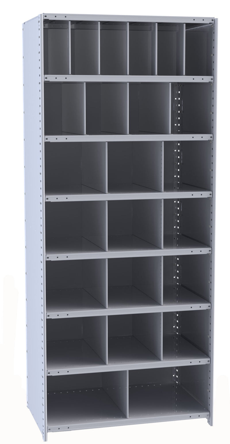 Metal Bin Shelving – Starter Unit, 36"W x 18"D x 87"H