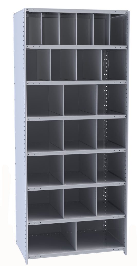 Metal Bin Shelving – Starter Unit, 36"W x 12"D x 87"H