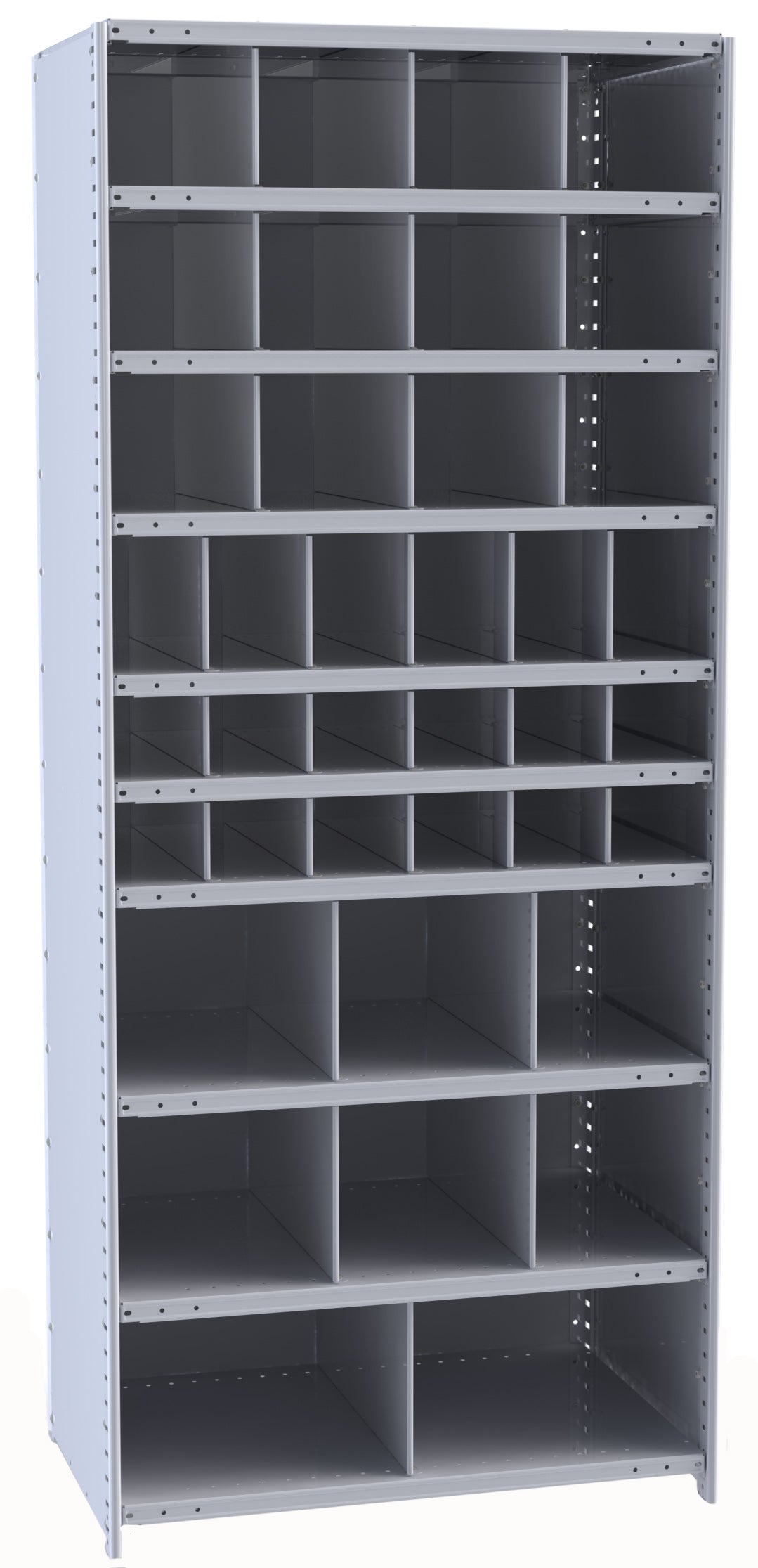 Metal Bin Shelving – Starter Unit, 36"W x 12"D x 87"H