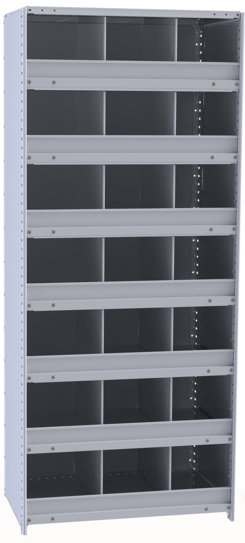 Metal Bin Shelving – Starter Unit, 36"W x 18"D x 87"H
