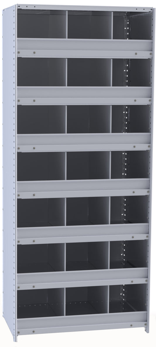 Metal Bin Shelving – Starter Unit, 36"W x 12"D x 87"H