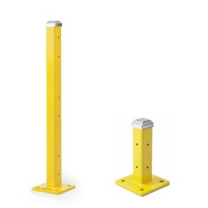 Industrial Railing 12" Universal Post with Cap Single High Yellow