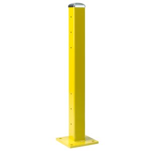 Industrial Railing 18" Offset End Post Single High Yellow