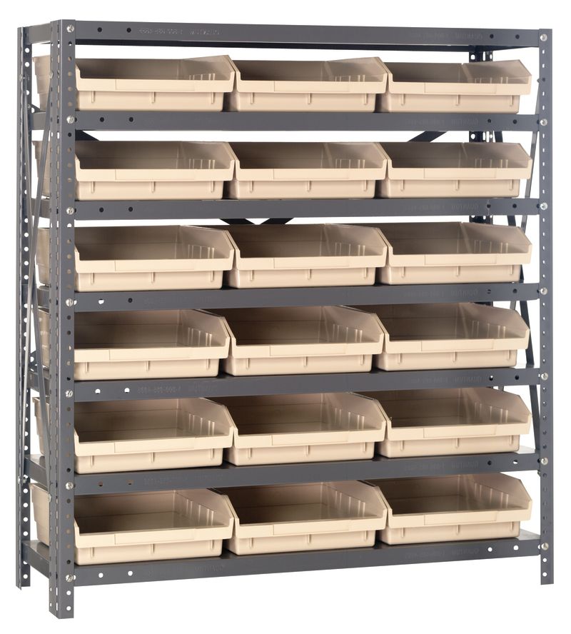 39" High - Economy Shelf Bin System w/ 7 Shelves