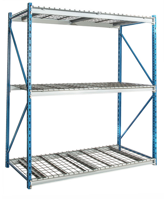 Bulk Rack 96"W x 48"D x 123"H Beams 3 Level Starter Unit Wire Deck Included