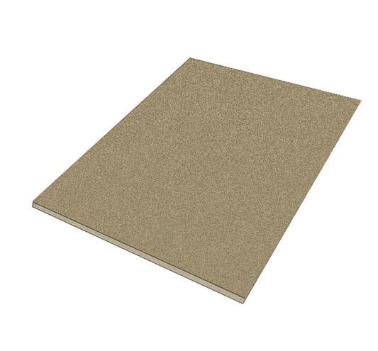 Beige rectangular mat on a white background