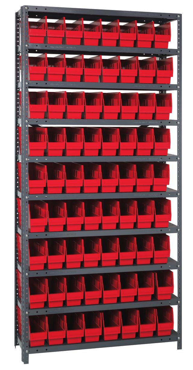 75" High - Large Bin Shelf System w/ 10 Shelves