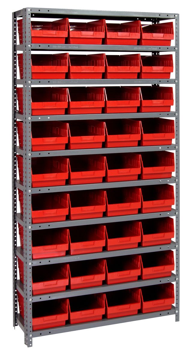 75" High - Large Bin Shelf System w/ 10 Shelves