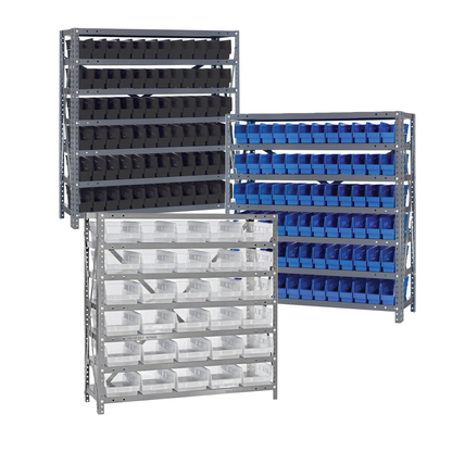 39" High - Economy Shelf Bin System w/ 7 Shelves