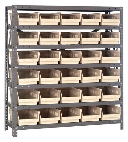 39" High - Economy Shelf Bin System w/ 7 Shelves
