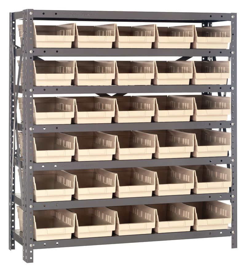 39" High - Economy Shelf Bin System w/ 7 Shelves