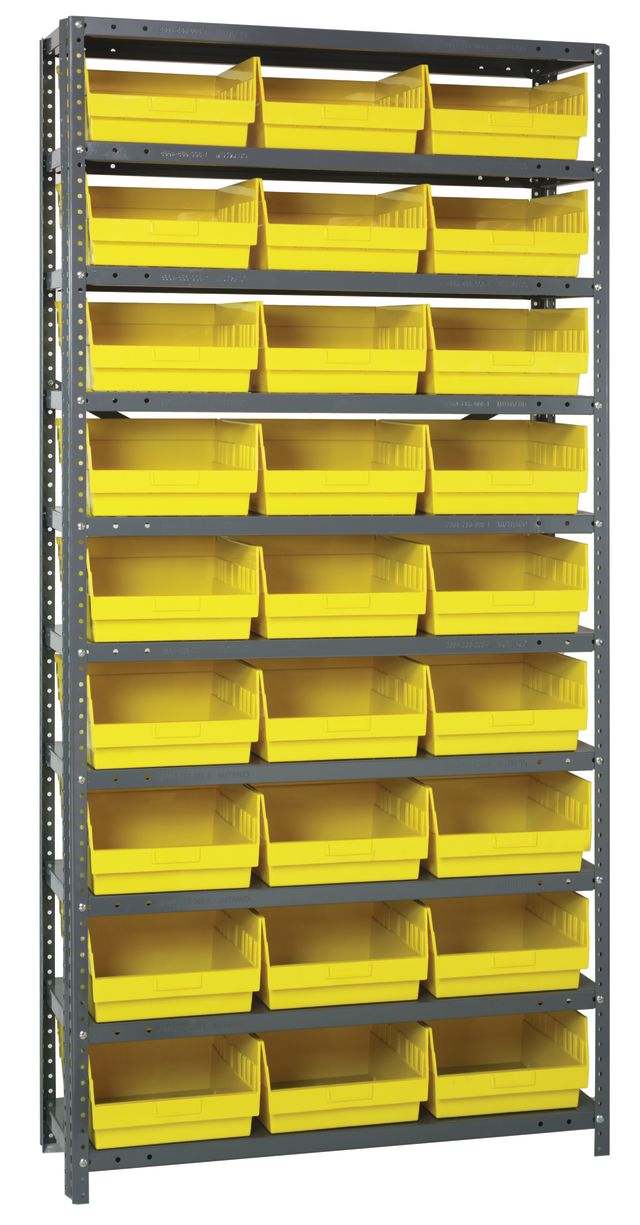 75" High - Large Bin Shelf System w/ 10 Shelves