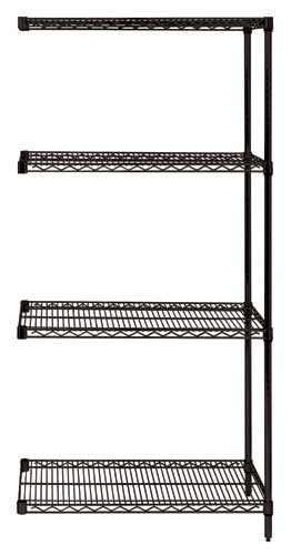 NSF Black Epoxy Wire Shelving – 54"H Add-on Unit