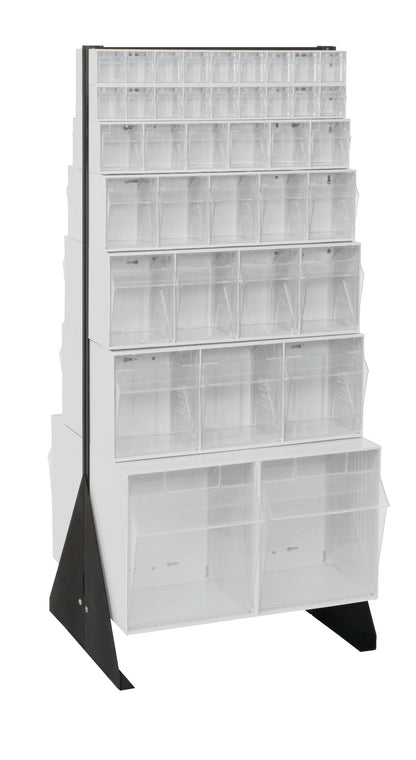 White display rack with multiple shelves on a white background
