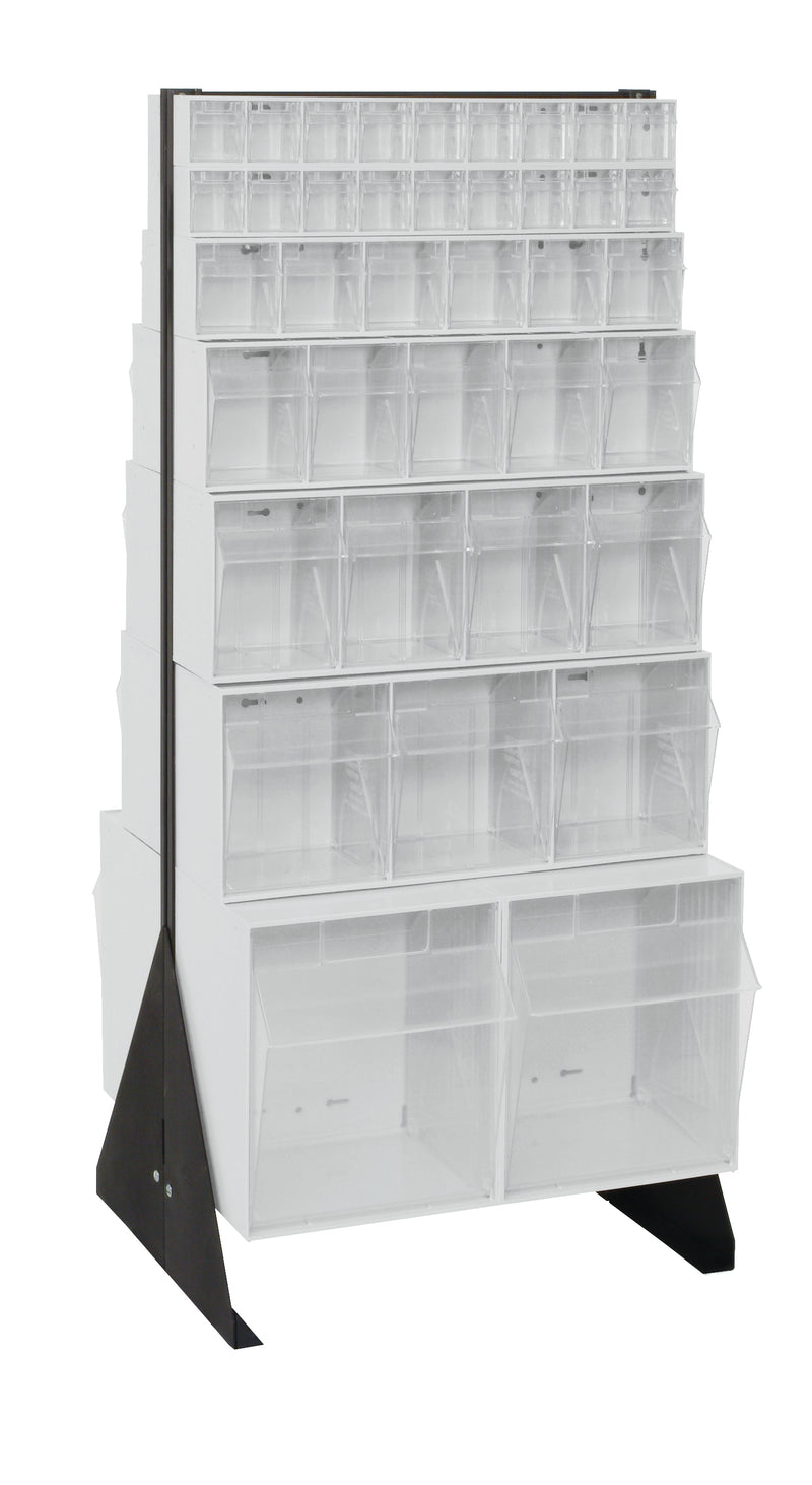 White display rack with multiple shelves on a white background
