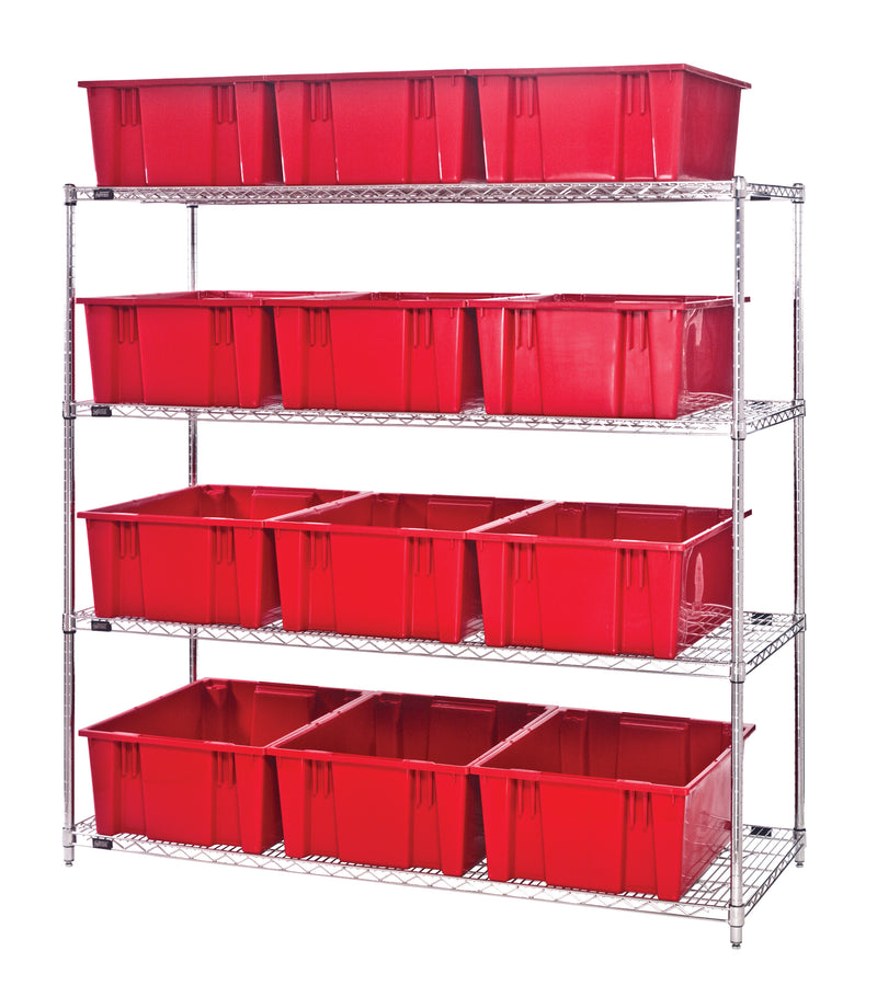 Quantum Stack & Nest Container Wr4-12225 – 60" x 24" x 63" – WR4-12225 – Red