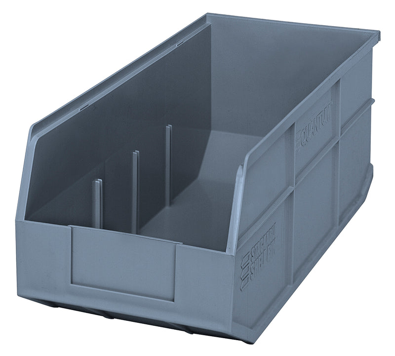 Quantum Stackable Shelf Bins – SSB463 to SSB485 – Case Pack – 18" x 8-1/4" x 7" – SSB463 – Gray