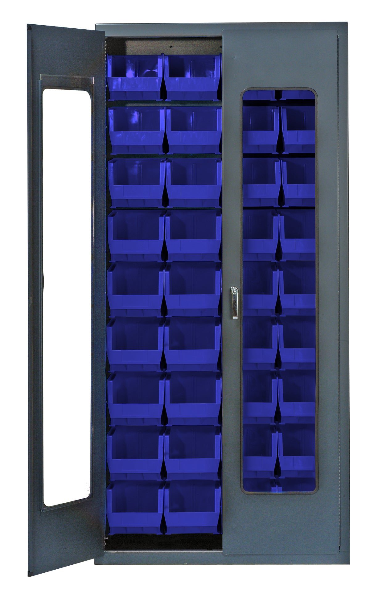 Quantum Storage Cabinets with Bins – 18" x 36" x 78" – QSC Series – QSC-C240 – Blue