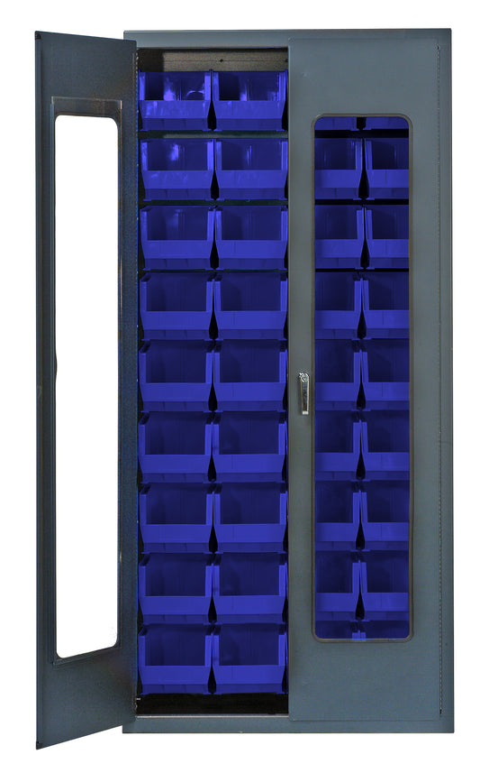 Quantum Storage Cabinets with Bins – 18" x 36" x 78" – QSC Series – QSC-C240 – Blue