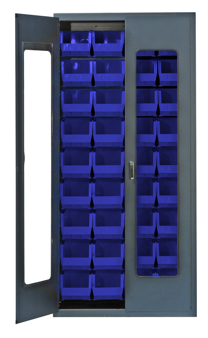 Quantum Storage Cabinets with Bins – 18" x 36" x 78" – QSC Series – QSC-C240 – Blue