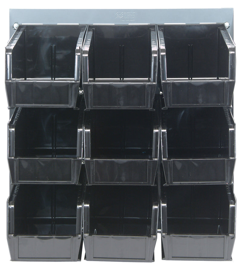 Quantum Stack & Hang Gray Louvered Panel with Bins – 18" x 19" – Kit – QLP-1819 – QLP-1819 – 230-9 – Black