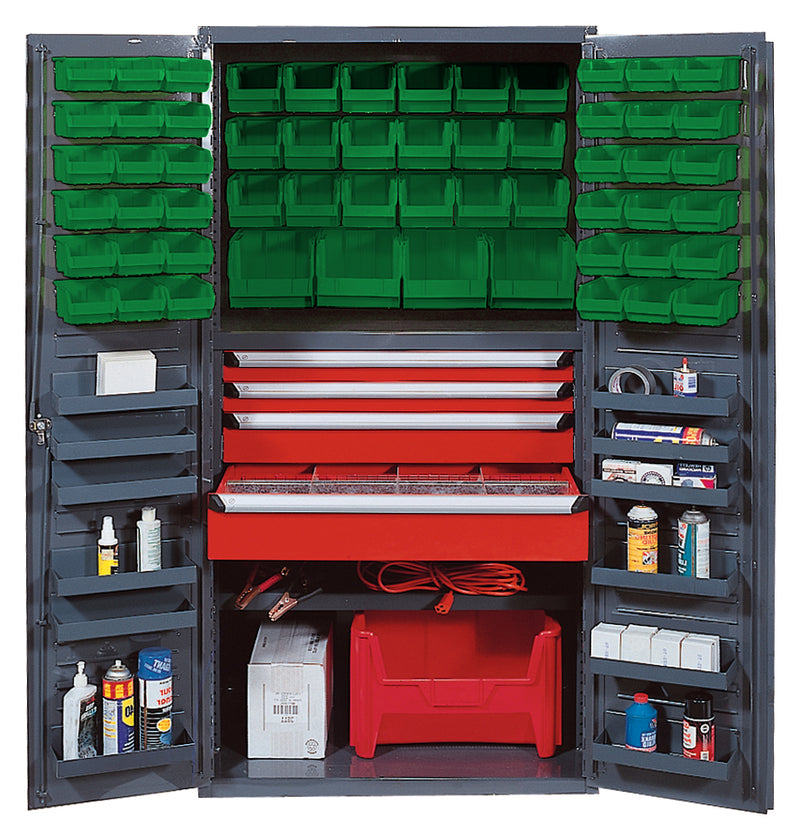 Quantum 36" Wide Storage Cabinets – 36" x 24" x 72" – QSC Series – QSC-3672-4D – Kit – QSC-3672-4D – Green